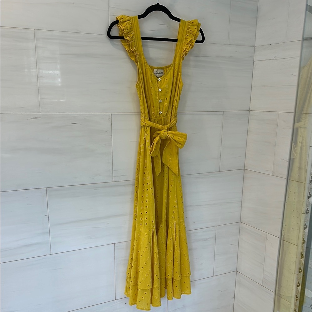 Cleobella Yellow Sleeveless Sundress Midi - size XS